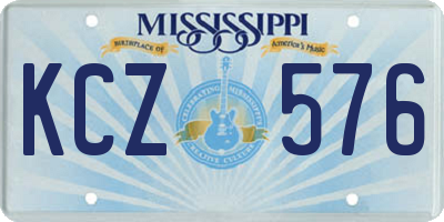 MS license plate KCZ576