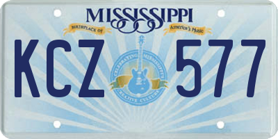 MS license plate KCZ577