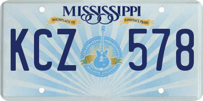 MS license plate KCZ578