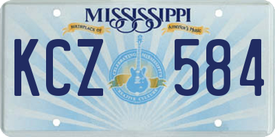 MS license plate KCZ584