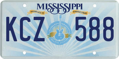 MS license plate KCZ588