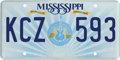 MS license plate KCZ593