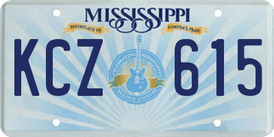 MS license plate KCZ615