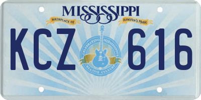 MS license plate KCZ616