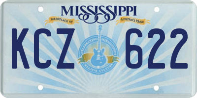 MS license plate KCZ622