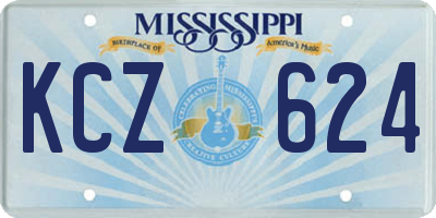 MS license plate KCZ624