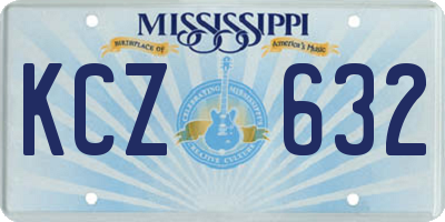MS license plate KCZ632