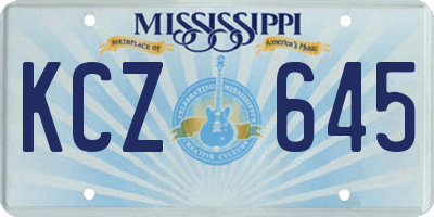 MS license plate KCZ645