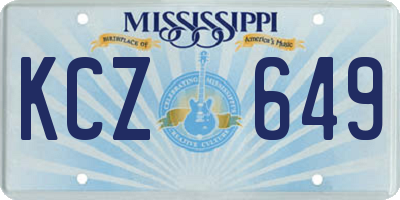 MS license plate KCZ649