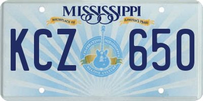 MS license plate KCZ650
