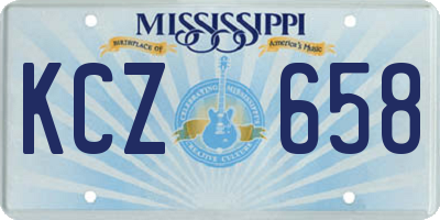MS license plate KCZ658