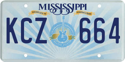 MS license plate KCZ664