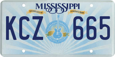 MS license plate KCZ665