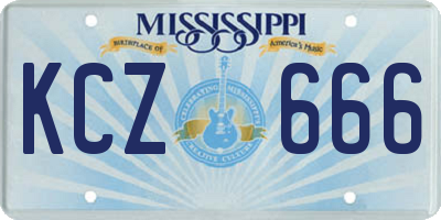 MS license plate KCZ666