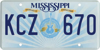 MS license plate KCZ670