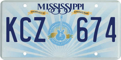 MS license plate KCZ674
