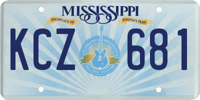 MS license plate KCZ681