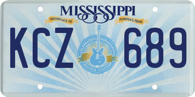 MS license plate KCZ689