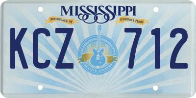 MS license plate KCZ712