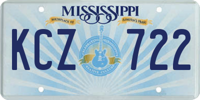 MS license plate KCZ722