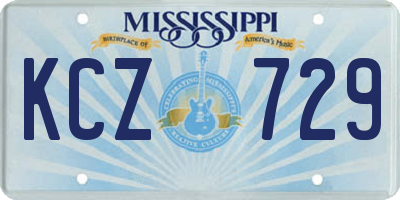 MS license plate KCZ729