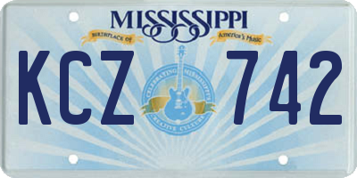 MS license plate KCZ742