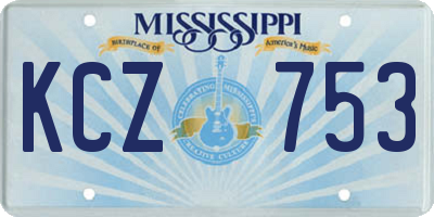 MS license plate KCZ753