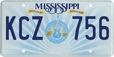 MS license plate KCZ756