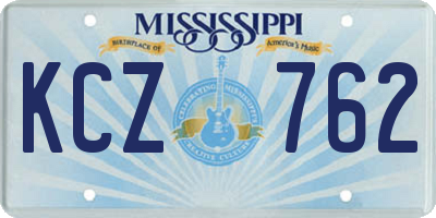 MS license plate KCZ762