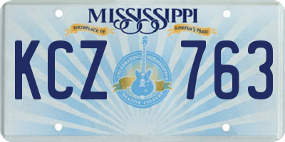 MS license plate KCZ763