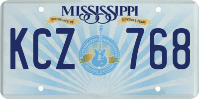 MS license plate KCZ768
