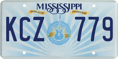 MS license plate KCZ779
