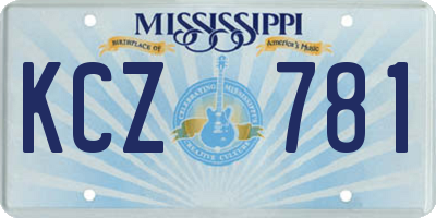 MS license plate KCZ781