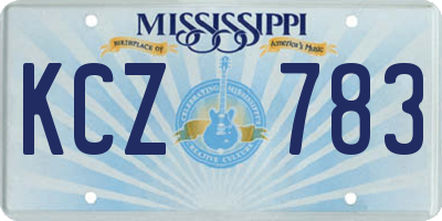 MS license plate KCZ783