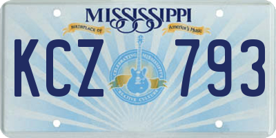 MS license plate KCZ793