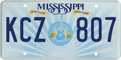 MS license plate KCZ807