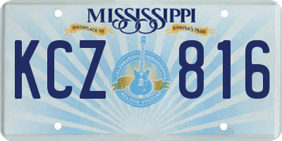 MS license plate KCZ816