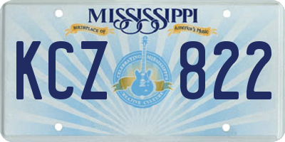 MS license plate KCZ822