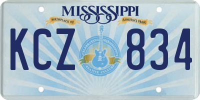 MS license plate KCZ834