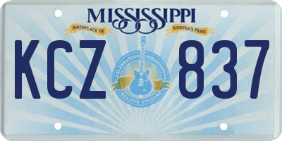 MS license plate KCZ837