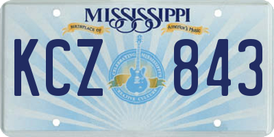 MS license plate KCZ843