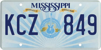 MS license plate KCZ849