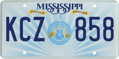 MS license plate KCZ858