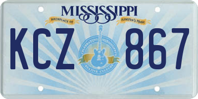 MS license plate KCZ867