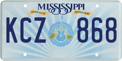MS license plate KCZ868