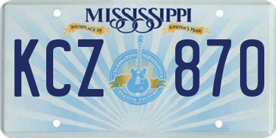 MS license plate KCZ870