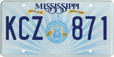 MS license plate KCZ871