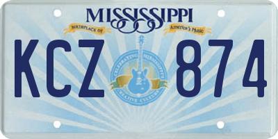 MS license plate KCZ874