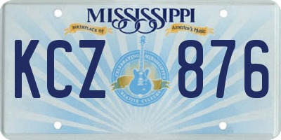 MS license plate KCZ876