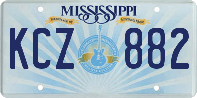 MS license plate KCZ882